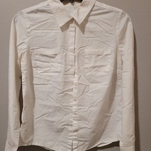 White straight cut blouse